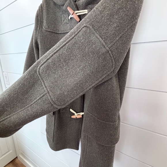 Gap wool blend dark green duffle jacket toggle closure with hood size M - Picture 9 of 16
